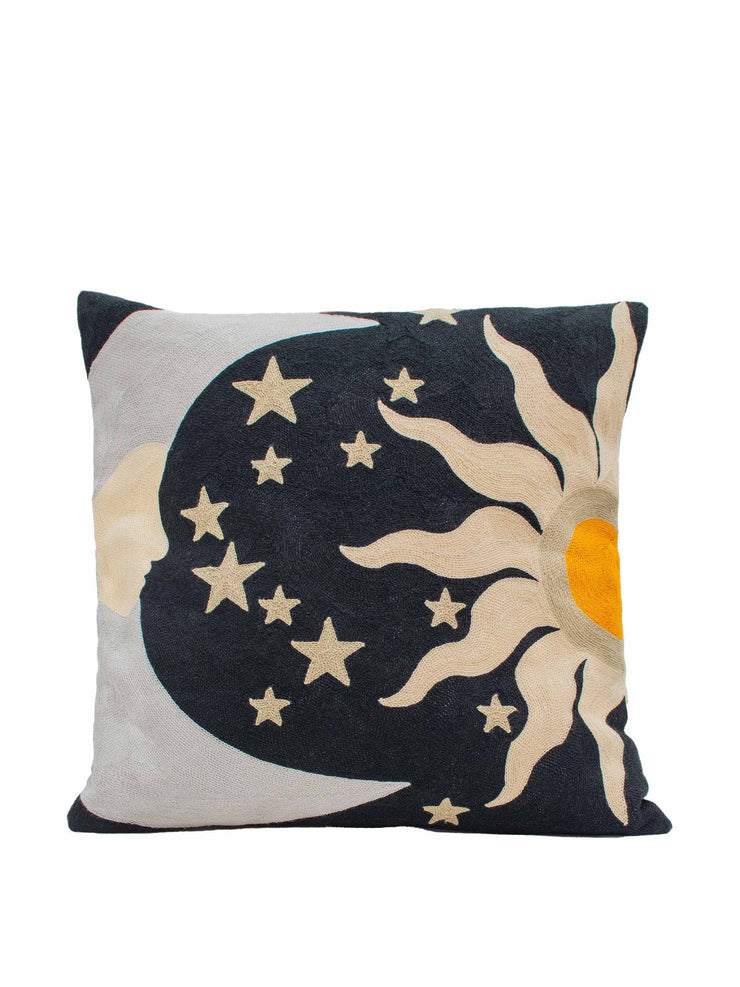 Embroidered galaxy cushion