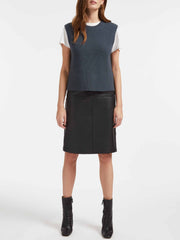 Janie blue round-neck sleeveless jumper
