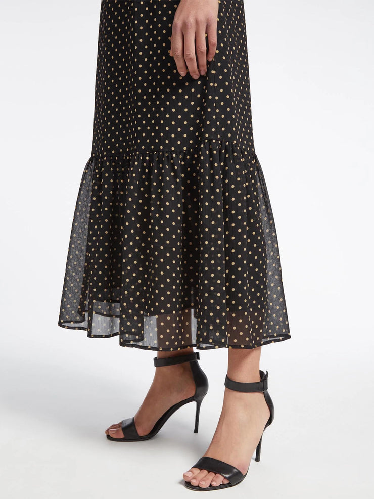 Tibi black and cream polka dot dress