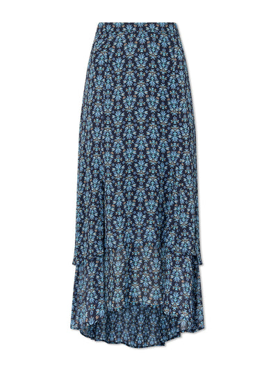 Cefinn Lotta blue folk floral print skirt at Collagerie