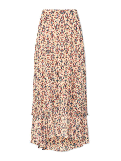 Cefinn Lotta stone rust folk floral print skirt at Collagerie