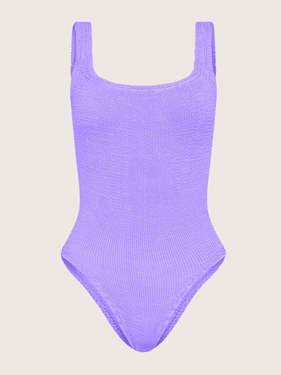 Hunza G Lilac square neck swimsuit at Collagerie