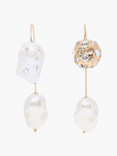 Erdem Antique gold pearl and stone drop earrings at Collagerie