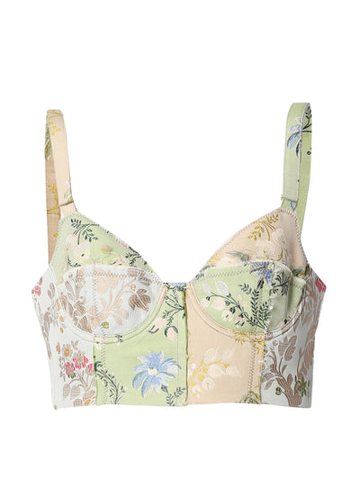 Erdem Aubrie collaged jacquard bra at Collagerie