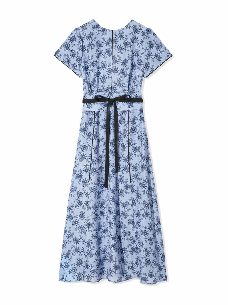 Rosie blue floral print short-sleeve dress