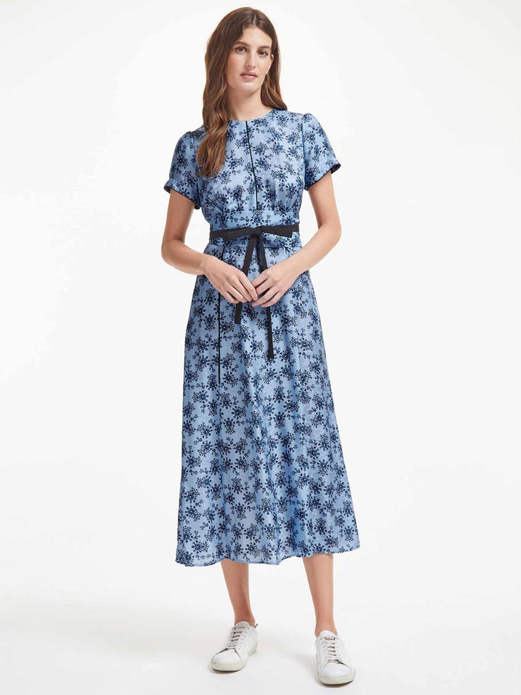 Rosie blue floral print short-sleeve dress