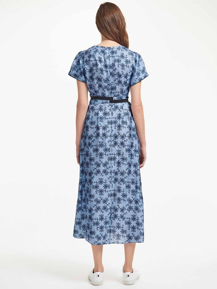 Rosie blue floral print short-sleeve dress