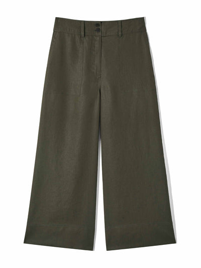 Cefinn Tate high-waisted wide leg utility cropped trousers at Collagerie
