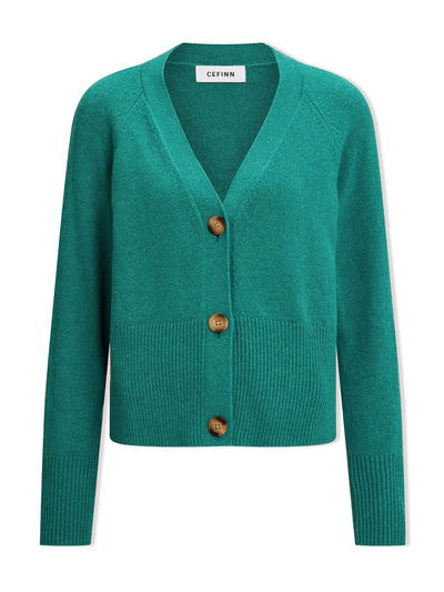 Cefinn Caro turquoise cotton cardigan at Collagerie