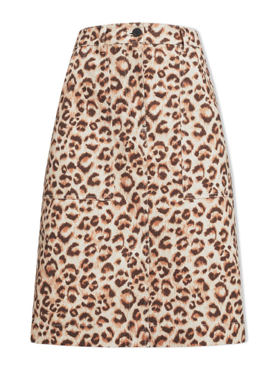 Cefinn Sidney leopard print cotton twill pencil skirt at Collagerie