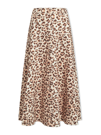 Cefinn Sierra leopard print cotton skirt at Collagerie