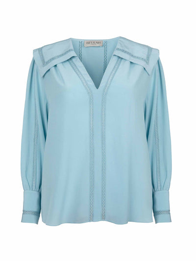 Beulah London Blue vera blouse at Collagerie