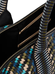 Saroka weekender bag in forest green weave