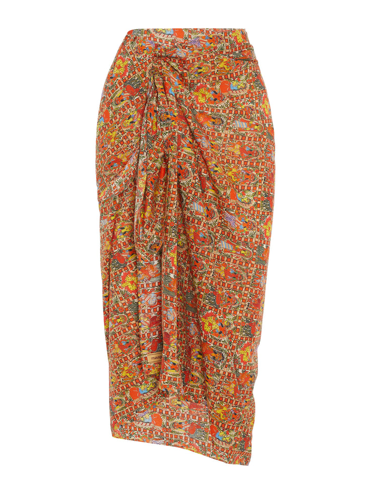 Sarong holi women multi colour midi skirt