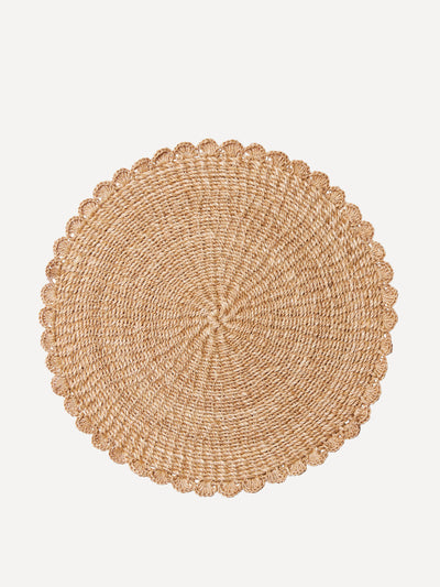 Rebecca Udall Scalloped natural abaca placemat at Collagerie