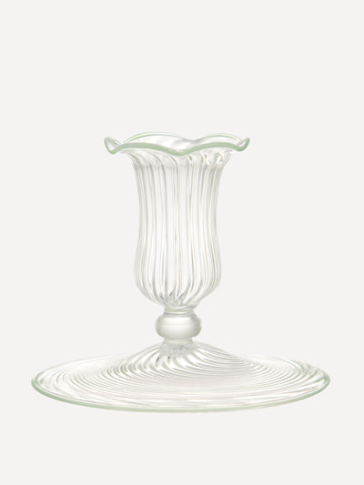 Rebecca Udall Scalloped green Murano-glass candle holder at Collagerie