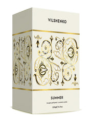 SUMMER celebrates lazy days and beautiful light. Vilshenko's SUMMER candle has a sophisticated and citrus fragrance. Collagerie.com
