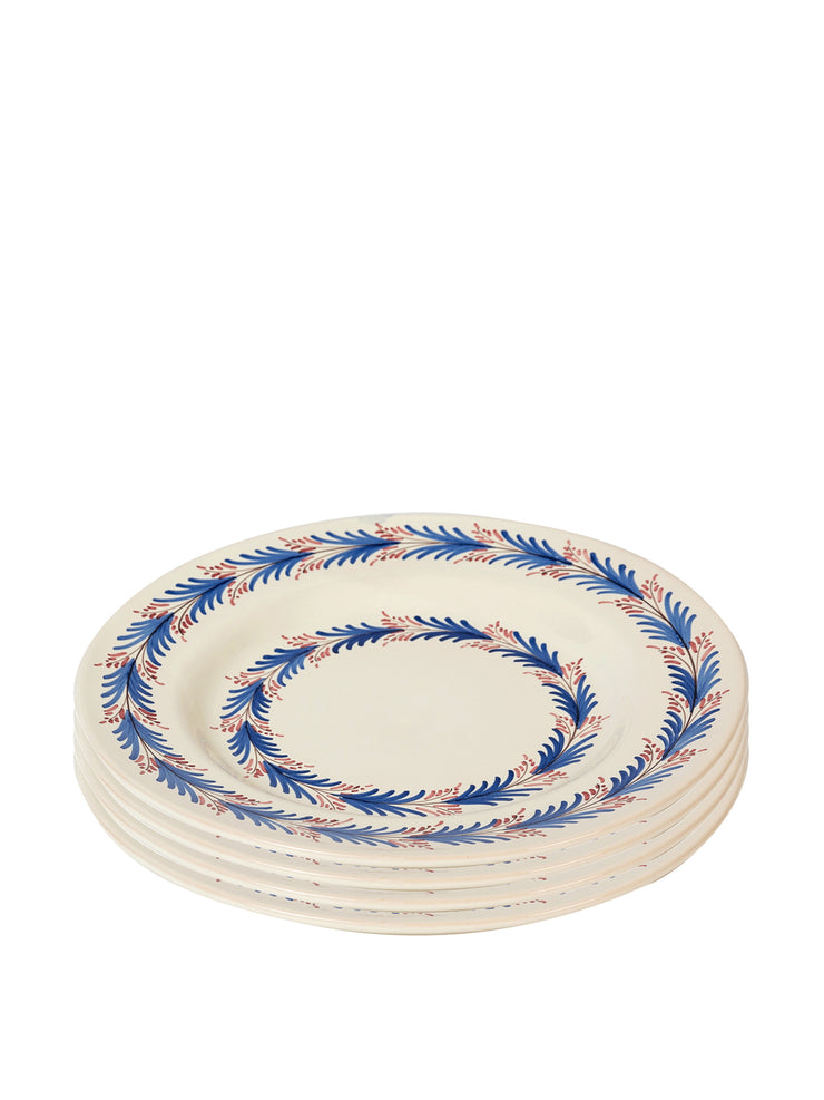 Heather floral dinner plate Interiors Sharland England Blue and Pink Set of 4  - Collagerie