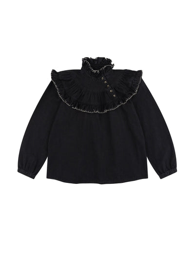 Seventy + Mochi Victoria blouse in washed black at Collagerie
