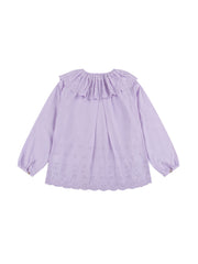 Featuring a statement collar, this versatile, lilac Seventy + Mochi blouse is the perfect transitional piece. Layer, or style on its own. Collagerie.com