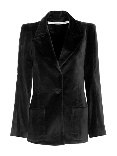 Anna Mason Black velvet Sharp jacket at Collagerie