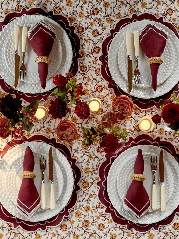 Burgundy petals tablecloth