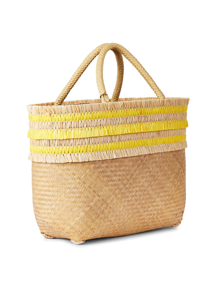 Nihi small yellow bamboo tote bag
