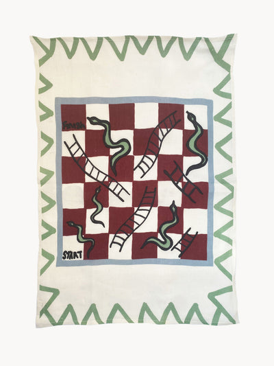 Amuse La Bouche Snakes & Ladders Tea Towel at Collagerie