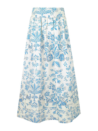 Yolke Blue and white Bushka skirt at Collagerie