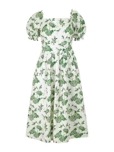 Yolke Green and white Sophia dress at Collagerie