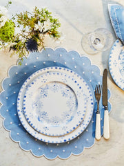 Daisy blue placemat & napkin set of 2