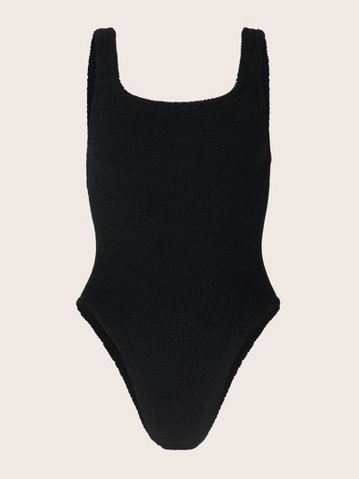 Hunza G Black square neck swimsuit at Collagerie