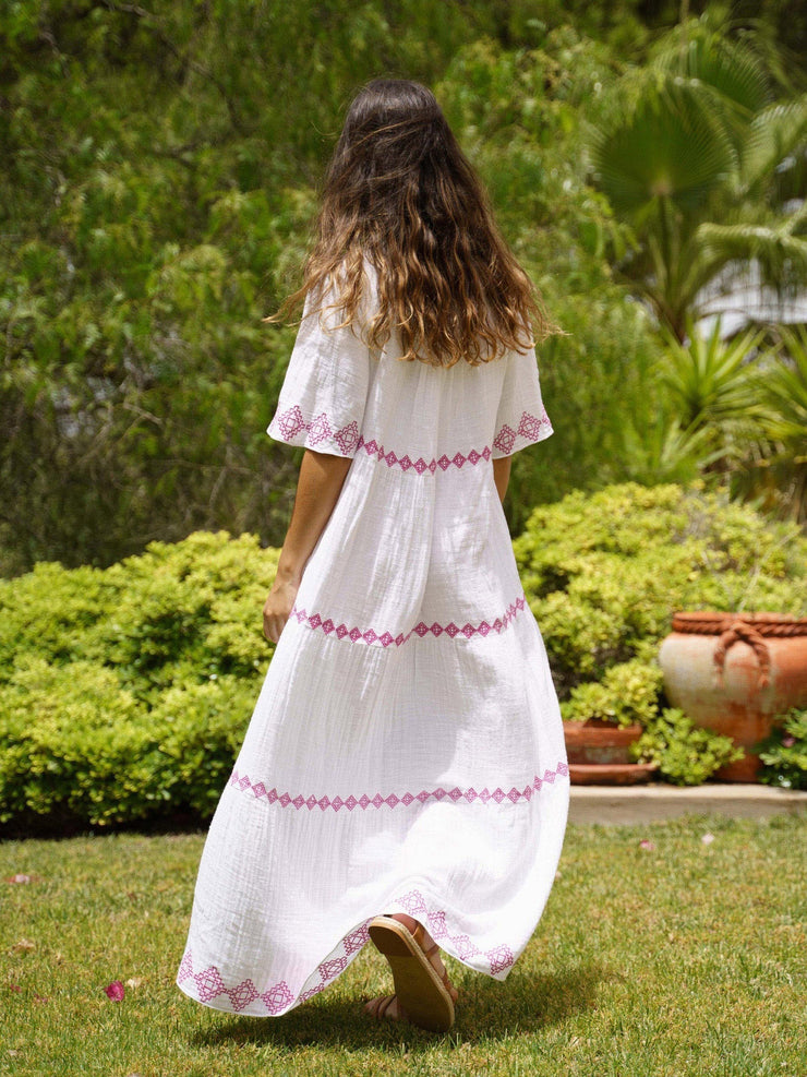 St Tropez white and pink dress