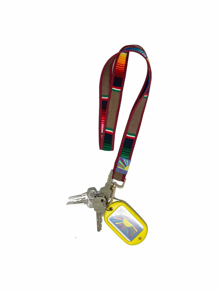 Burgundy key chain and phone strap
