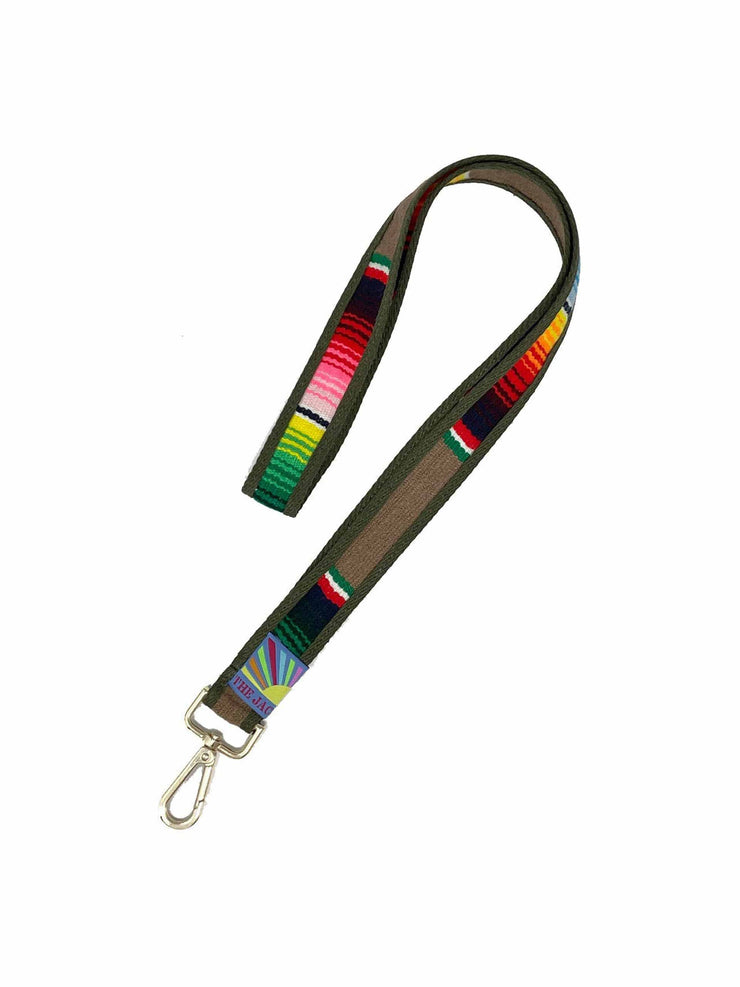 Multi-coloured khaki key chain and phone strap