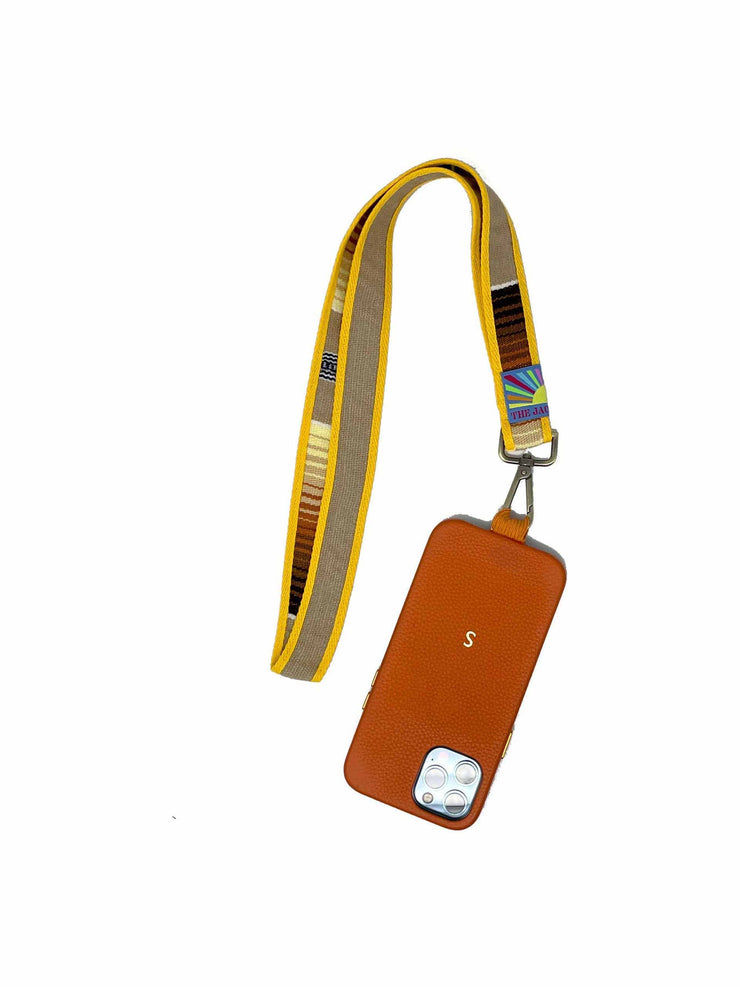 Mustard yellow key chain and phone strap