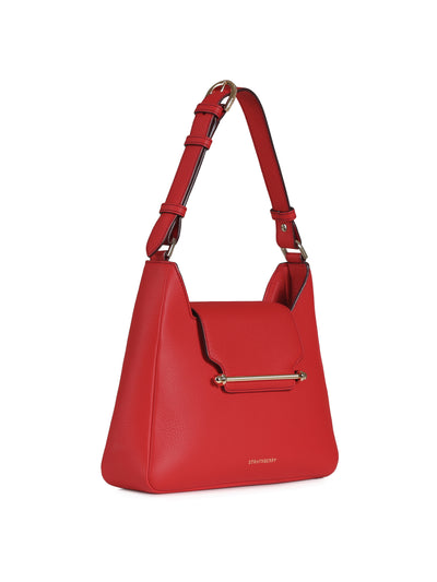 Strathberry Multrees Hobo handbag in ruby red at Collagerie