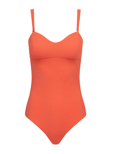 COSSIE+CO Coral Laura bandeau swimsuit at Collagerie