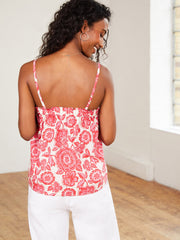 Isaaca pink and red printed organic cotton top