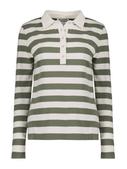 Green and white Uneku organic cotton polo shirt