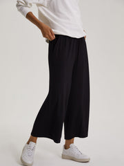 Black cropped palazzo trouser