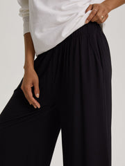 Black cropped palazzo trouser