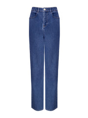 Blue organic straight leg jean