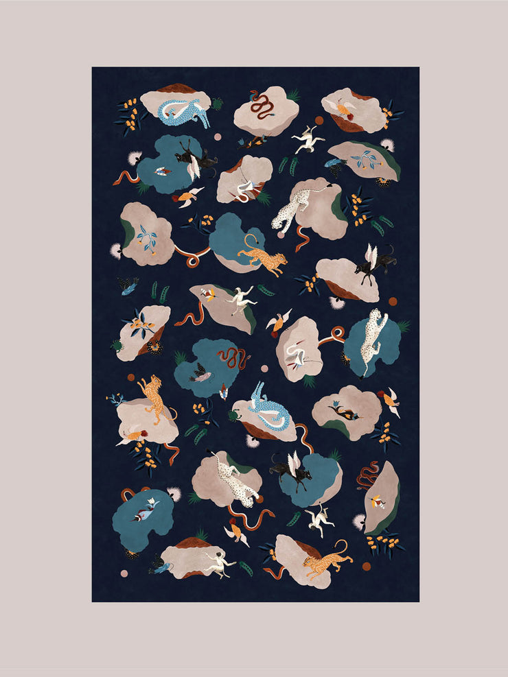 Polkra x Anna Glover mirabilia midnight tablecloth