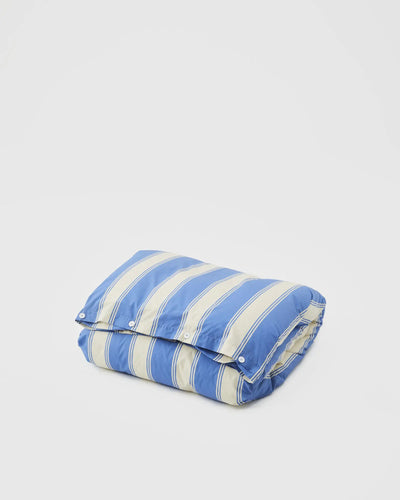 Tekla Blue and white striped duvet cover at Collagerie