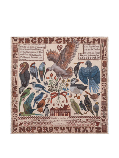 Sabina Savage The Birds of Innocence 42cm silk twill scarf at Collagerie