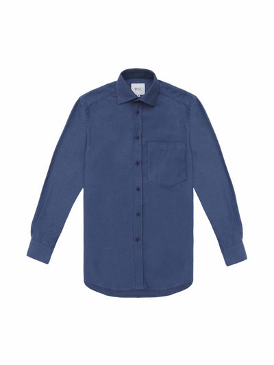 With Nothing Underneath The Boyfriend: Alaska blue brushed shirt at Collagerie