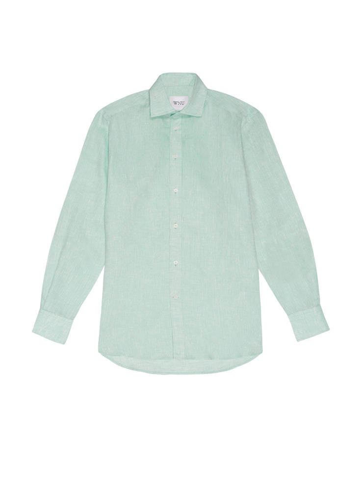 The Boyfriend: mint green linen shirt