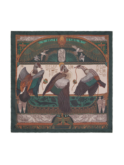Sabina Savage The Heralds of Horus silk twill 42cm scarf at Collagerie