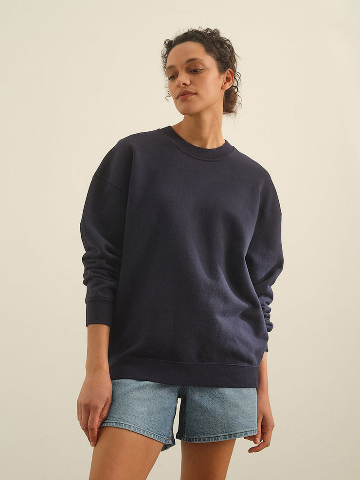 The Relaxed-fit sweatshirt in true navy Clothing Navygrey    - Collagerie